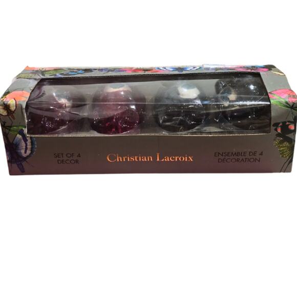 Christian Lacroix Glass Skulls Eyeballs Décor – 4 Piece Set – New in Box - Picture 4 of 4
